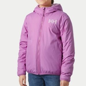 Helly Hansen Pink Hood Champ Jacket Kids' Waterproof Teddy Fleece Reversible XL